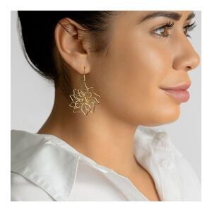 Adornia 14K Gold Plated Wire Flower Earrings
